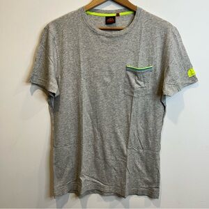 Sundek Men’s Brian Pocket Short Sleeve Grey Tee Shirt With Neon